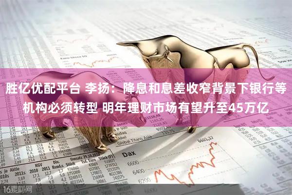 胜亿优配平台 李扬：降息和息差收窄背景下银行等机构必须转型 明年理财市场有望升至45万亿